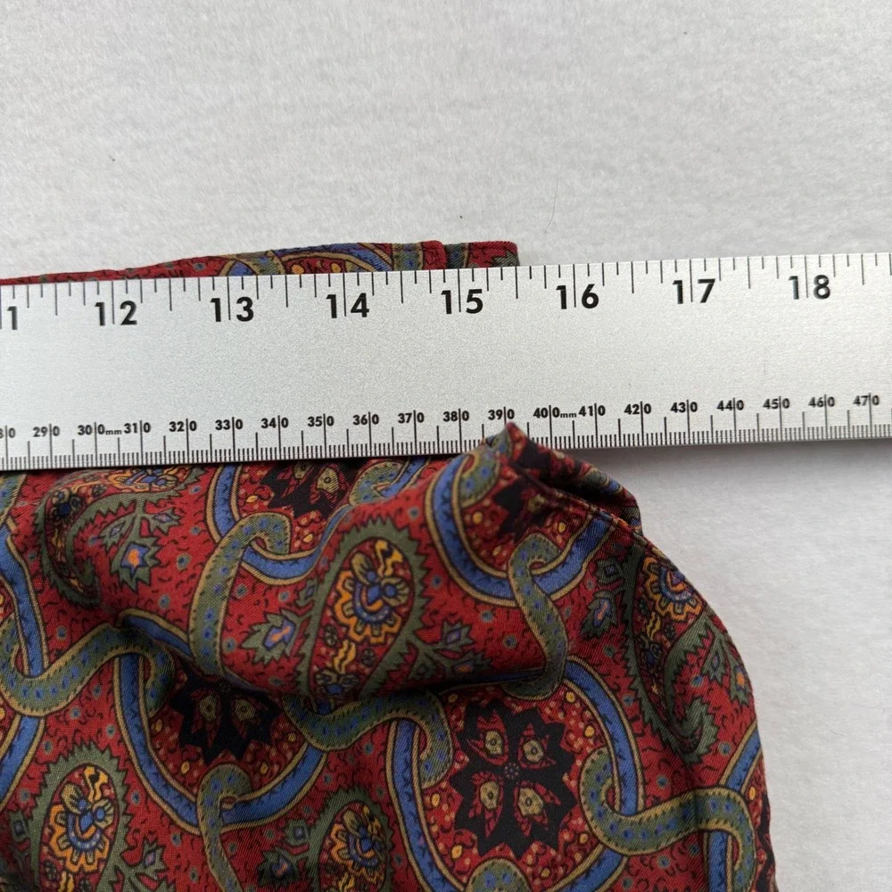 Liz Claiborne Vintage Red Paisley Rayon Midi Skirt Womens 14 A-Line‎ Boho Retro